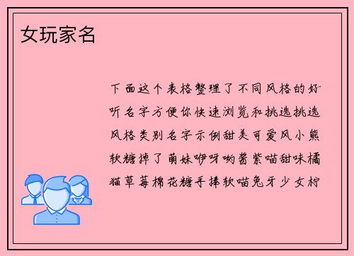 女玩家名